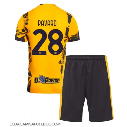 Camisa de Futebol Inter Milan Benjamin Pavard #28 Equipamento Alternativo Infantil 2024-25 Manga Curta (+ Calças curtas)